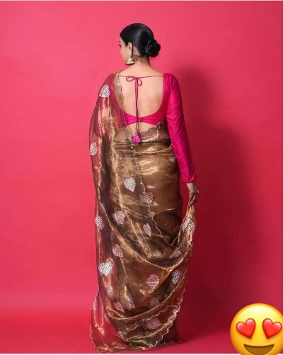 Tissue Gold Designer Saree 