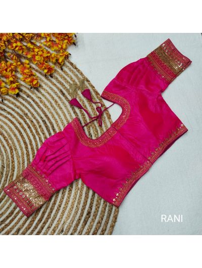 Pink Silk Bridal Navratri Readymade Saree Blouse