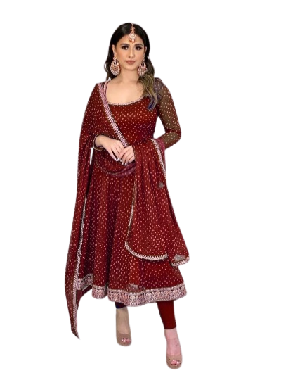 georgette polka dot salwar kameez indian pakistani suit .png blue georgette indian wedding suit outfit asian ethnic traditional red .png