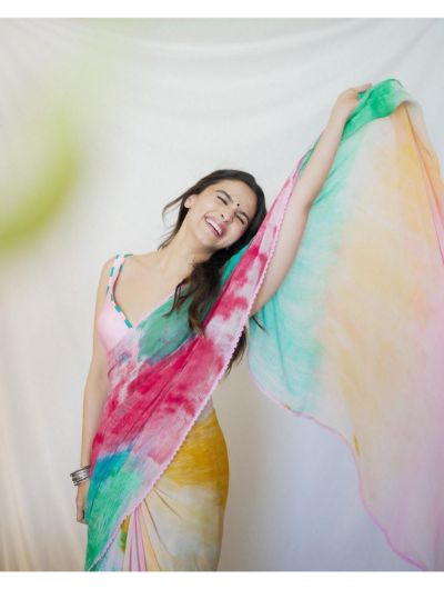 Alia Bhatt Multi-Color Georgette Saree