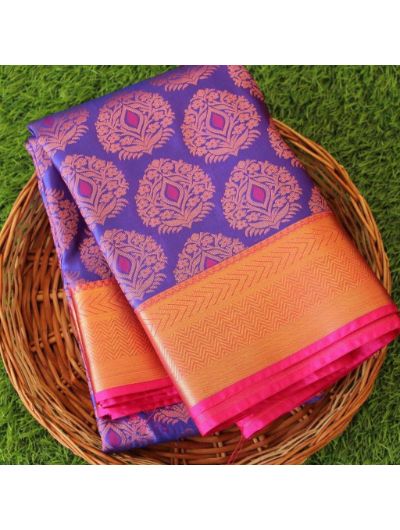 Purple Banarasi Litchi Silk Saree