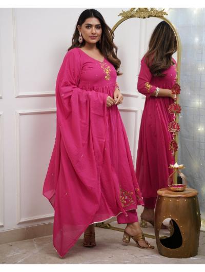 Deep Pink Anarkali Salwar Kameez with Dupatta