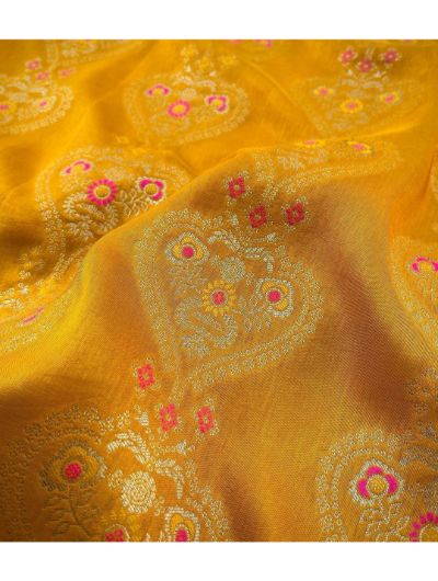 Mustard Soft Silk Saree with Jacquard Work