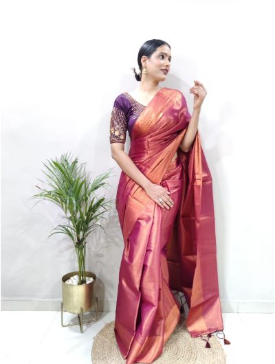 Pink Cotton Issue Saree with Sequence Work