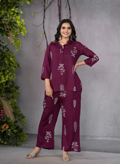 Maroon Serene Slumber Co-ord Set