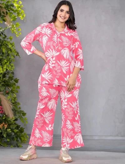 Palm Pink Printed Co-ord Set