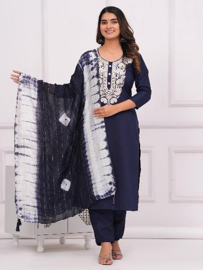 Designer Chinon Silk Blend Salwar Suit Set