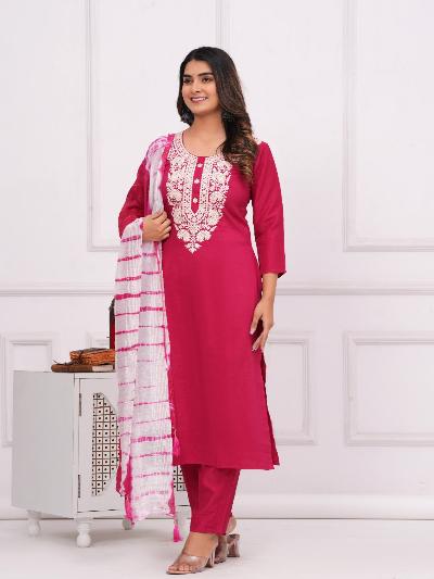 Designer Chinon Silk Blend Salwar Suit Set