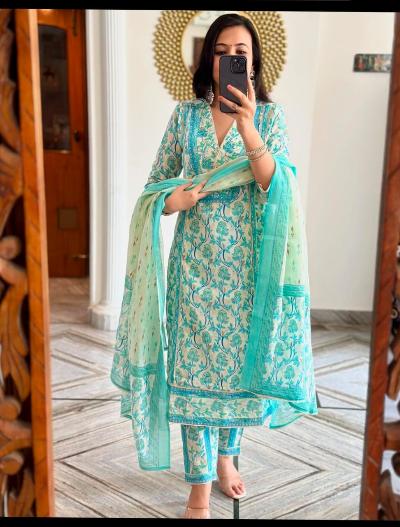 Fresh Summer Wear Cotton Ethnic Salwar Suit Set