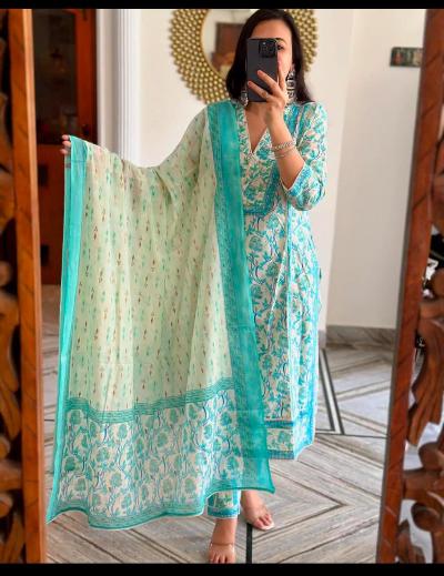 Fresh Summer Wear Cotton Ethnic Salwar Suit Set