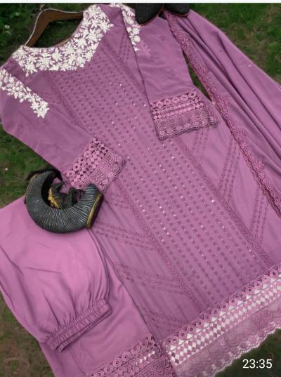 Georgette Designer Festive Straight Suit Set