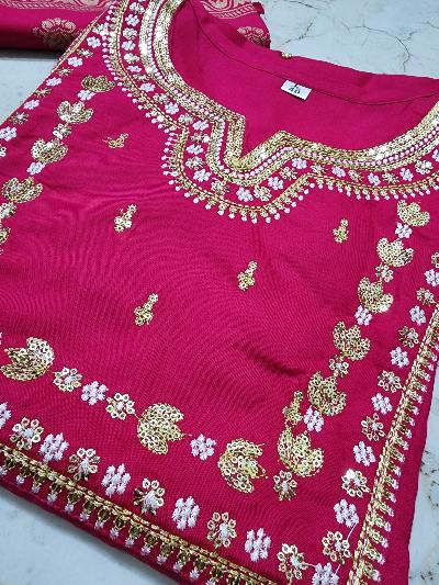 Pink Sequence Hand Work Salwar Suit Set