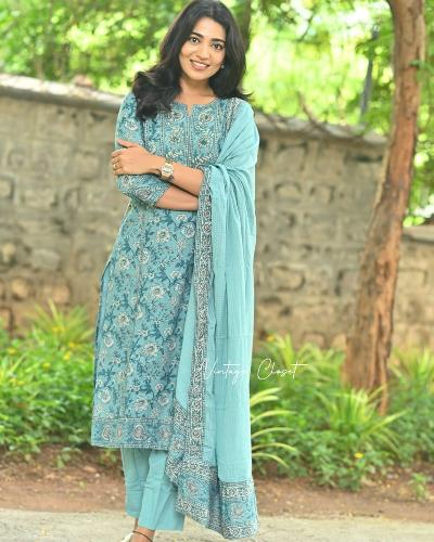 Summer Floral Print Pure Cotton Salwar Suit Set