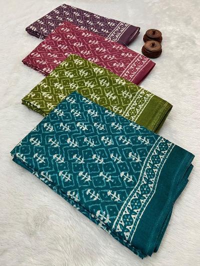 Soft Khadi Silk Kalamkari Print Saree