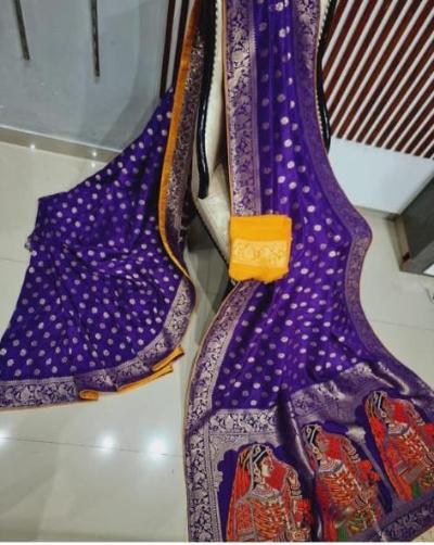 Divine Drape Banarasi Khadi Dola Silk Saree