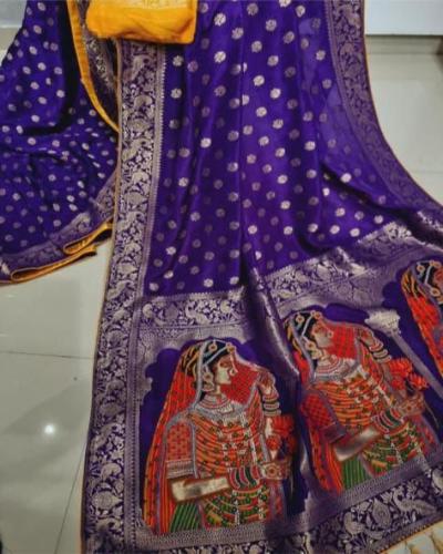 Divine Drape Banarasi Khadi Dola Silk Saree