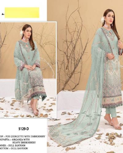 Noorani Pastel Georgette Heavy Embroidered Salwar Suit Set