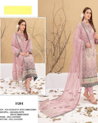 Noorani Pastel Georgette Heavy Embroidered Salwar Suit Set