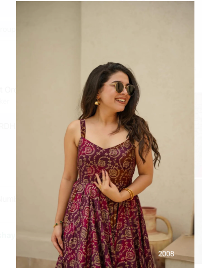 Plus Size Designer Cotton Printed Kurti Gown