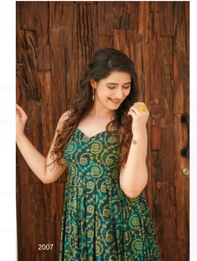 Plus Size Designer Cotton Printed Kurti Gown