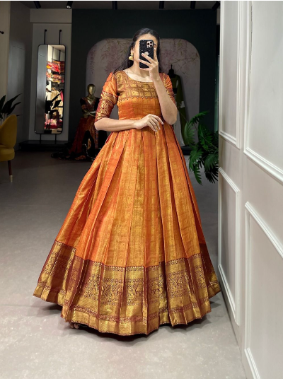 Banarasi Gown Kanjivaram  Silk Maxi dress 