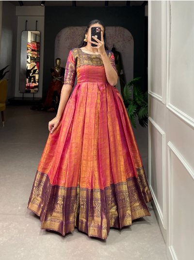 Banarasi Gown Kanjivaram  Silk Maxi dress 