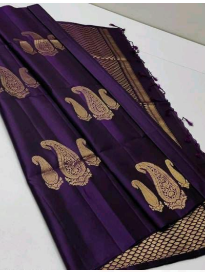 Purple South Silk Wedding Saree