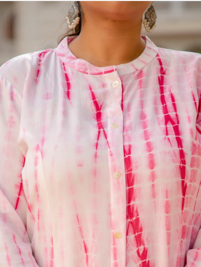 Plus Size Pink Tye Dye Kurti 