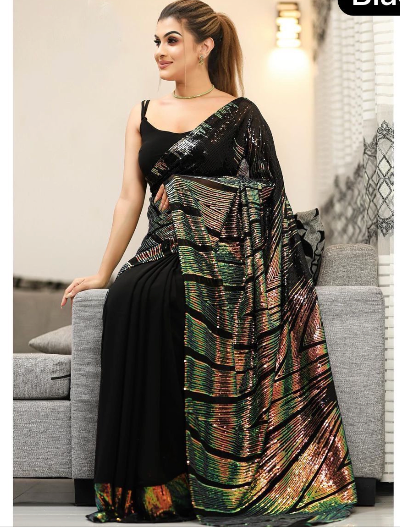 Partywear Hot Sequins Partywear Saree UK Next Day