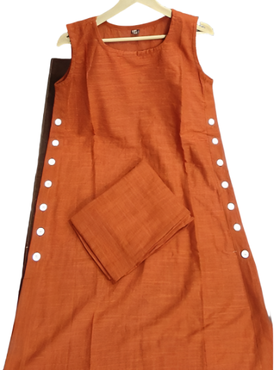 Cotton Sleeveless Kurti Pant Set of 2 