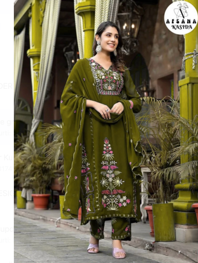 Designer Embroidery Salwar Suit Set of 3