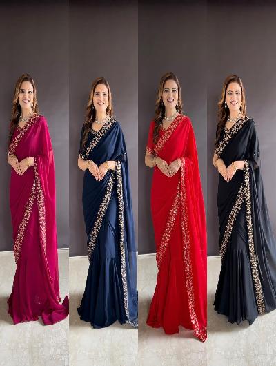 Superhit Saree Gown Georgette Stitched Readymade