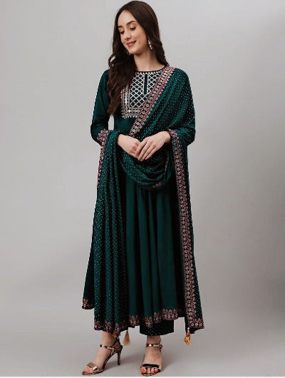 Embroidery Sequin Zari Salwar Suit