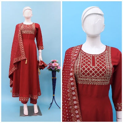 Embroidery Sequin Zari Salwar Suit