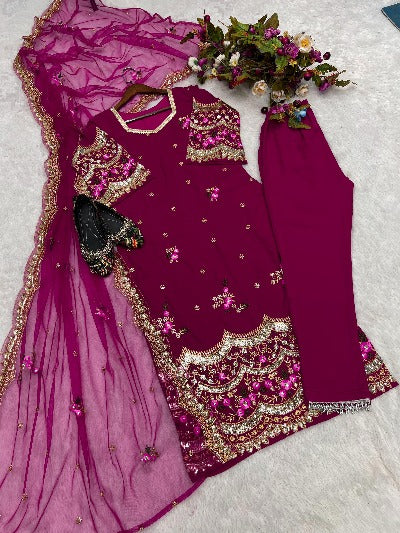 Chery Pink Embroidery Festival Salwar Suit