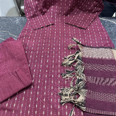 Ikat Handblock Straight Ethnic Cotton Salwar Suit 
