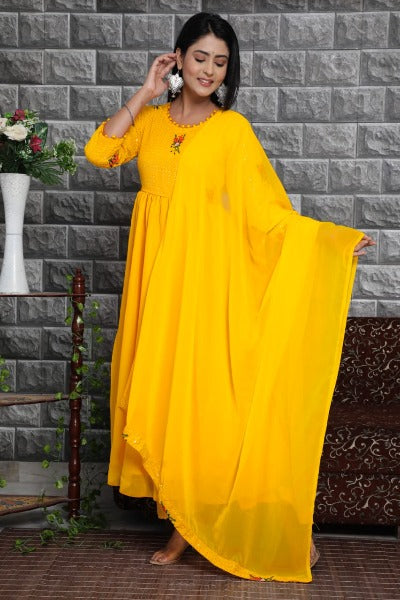 Sequin Georgette Embroidery Salwar Suit