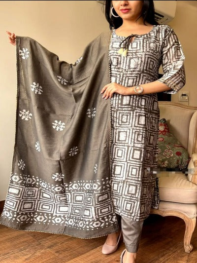 Cotton Block Print Salwar Suit Set