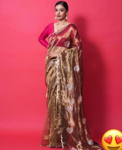 Tissue Gold Designer Saree 