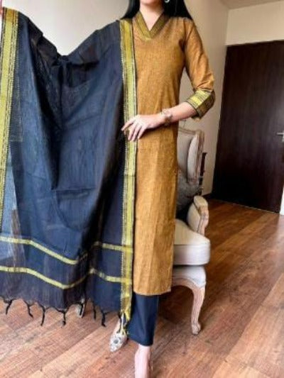 Golden South Cotton Handloom Salwar Suit Set