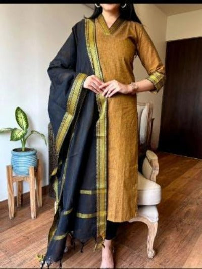 Golden South Cotton Handloom Salwar Suit Set