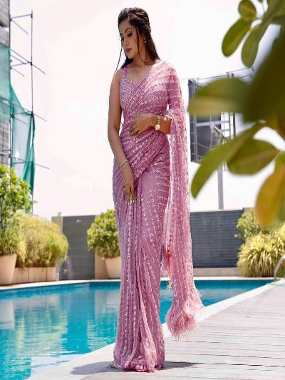 Bollywood Inspired Mono Net Sequins Saree
