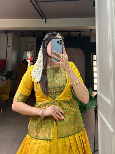 South Indian Zari Weaving Festive Gown 