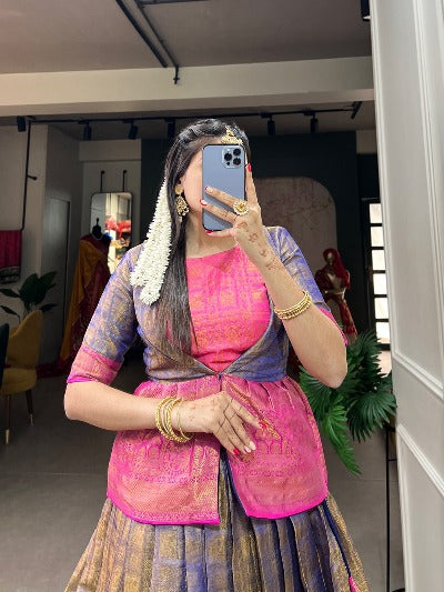 South Indian Zari Weaving Festive Gown 