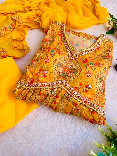 Summer Special Aliya Cut Cotton Anarkali Dupatta Set