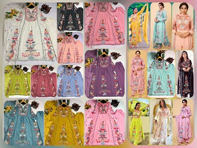 Blush Pink Georgette Multicolour Thread And Mirror Work Salwar Suit Set