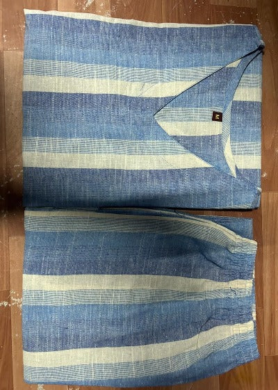 Blue South Cotton Kurti Pant Set Of 2