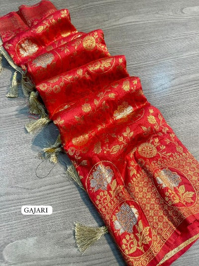 Pure Soft Dola Silk Meenakari Weaving Saree