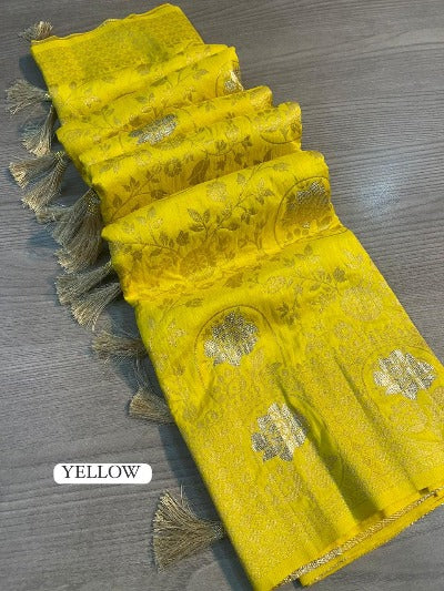 Pure Soft Dola Silk Meenakari Weaving Saree