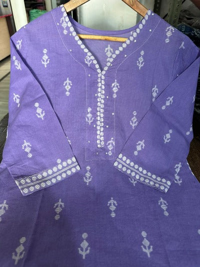 Light Lavender Cotton Ethnic Summer Special Salwar Suit Set